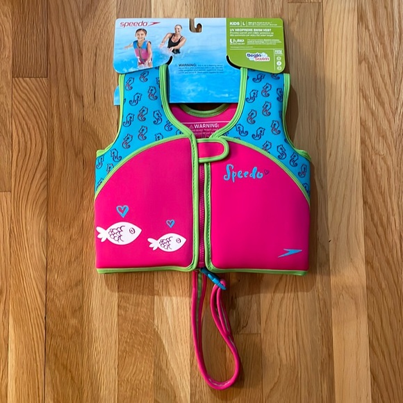 🎉HP🎉NIP Speedo KIDS Size L (45-60lbs) UV Neoprene Swim Vest - Picture 1 of 6